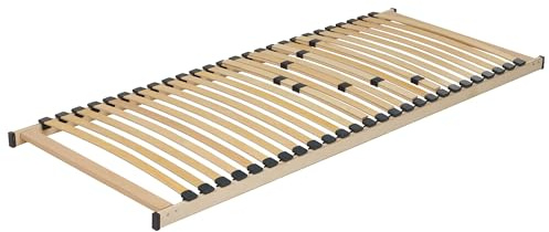 Beliani Lattenrahmen für Betten 90 x 200 cm Metall schwarz Pappelholz 24 Leisten Combourg