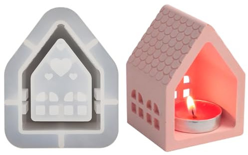 Silikonformen Gießformen Häuser, 3D Silikonform Haus, Haus 3D Silikonform,Haus Silikonform, Häuser Kerzenformen, Silikongießform, Dreidimensional Silikonform Weihnachten Häuser