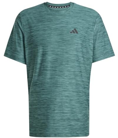 Adidas Herren Train Essentials Stretch Training Tee, Aurora Ivy Mel./Black, L