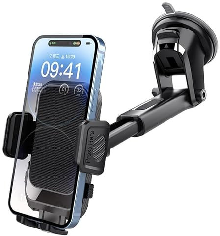 Support Telephone Voiture pour Dacia Sandero Stepway, Porte Téléphone Voiture Grille Aeration Crochet en Acier et 360 Degrés Rotation,A