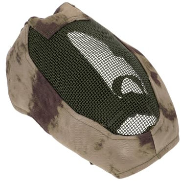 Fechtmaske Kopfschutz Schutzmasken Spielmaske Outdoor-vollmaske Mesh- Gesichtsmaskenabdeckung Jagdmaske Schützende Kopfbedeckung Oxford-Stoff Olive Green Yardwe