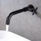PHASAT Grifo de Agua Fría en Pared Negro Grifo Cocina de Pared de Montaje Grifo de Lavabo de Latón para baño, fregona, piscina, lavadora, grifos de jardín PTMP20B