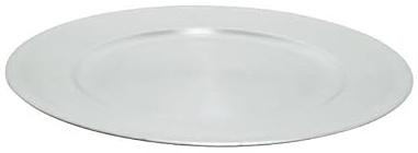 CHICCIE Piatto decorativo in plastica, argento, 33 cm, decorazione da tavolo