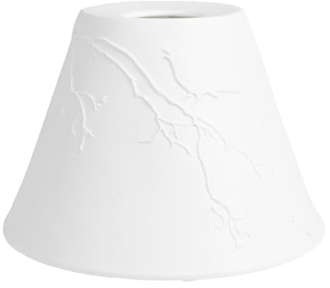 Clayre & Eef Pendelleuchten-Schirm Ø 15x10 cm Weiß Porzellan Vögel auf Zweigen