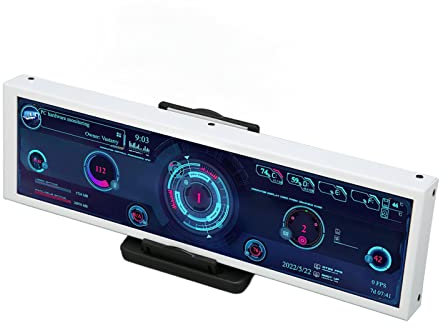 Computer RAM Monitor, 8.8 Inch IPS Theme Editor Auto Off USB Power, Multifunction PC CPU Data Monitor,1920x480 Resolution 60Hz Refresh Rate, HDMI Input