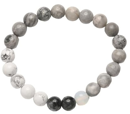 XUEJIANN Damen-Armbanduhr, 8 mm, Naturstein-Armband, 8 mm, Naturstein-Vibrationsarmband, Einheitsgröße, Künstlicher Kristall, Kein Edelstein