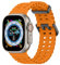 Lobnhot Ocean Armband Kompatibel mit Apple Watch Ultra 2 / Ultra Armband 49mm 45mm 44mm 42mm Herren Damen, Silikon Sports Armband Ersatz für iWatch Ultra 2 Series 9 8 7 6 5 4 3 2 1 SE, Orange