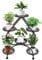 HuKaiL 4-Stufiger Herz Blumenständer, Mehrstöckig Pflanzenständer Balkon Pflanzenregal mit 6 Tabletts und Universellen Räder, Topfpflanzenständer Blumenregal für Gärten, Innenräume, 67 * 33 * 80cm