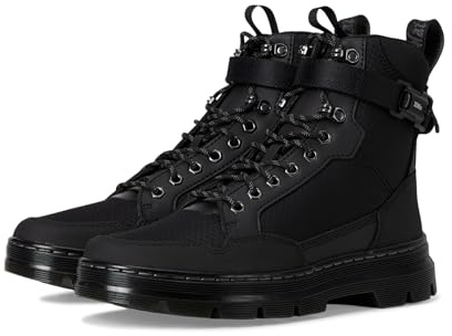 Dr. Martens Unisex-Adult Combs Combat Boot, Black Recycled Hex Canvas+ajax, 12 Women/11 Men