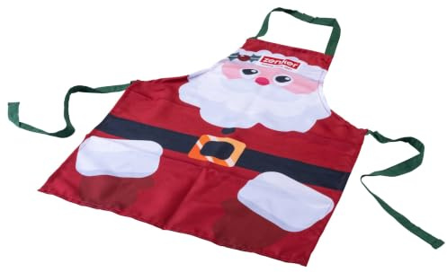 Zenker Kleine Backschürze Santa Claus – Perfekt für kleine Bäcker und Köche, weihnachtliches Design, längenverstellbar, waschmaschinenfest, Designed in Germany – The Christmas Candy Shop