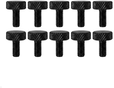PrecisionGeek M4 Knurled Thumb Screws Aluminium – Hand Tightening Screws for Acrylic, Metal & Wood, 3D Printing, Electronics & DIY (BLACK - 10mm – Pack of 10)