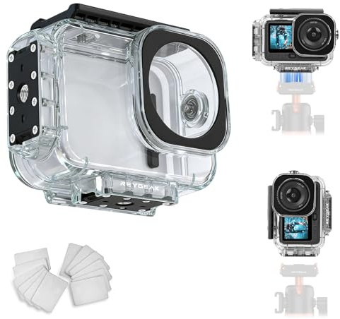 REYGEAK Custodia Impermeabile per DJI Osmo Action 6, Scatola Protettiva Subacquea 60M/196FT con Doppio Magnete, Vetro Temperato, per Immersioni, Sci e Sport Acquatici