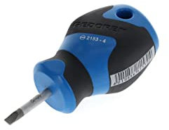 GEDORE Schraubendreher Schlitz klein, Mini Schraubenzieher kurz, 3-Komponenten-Griff, Länge 81 mm, Werkzeug, 2153 4