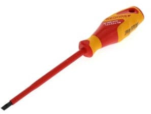 GEDORE VDE Schraubendreher Schlitz, Schraubenzieher 1000 V isoliert, Elektrik, Länge 260 mm, Werkzeug, VDE 2170 6,5, Stahl