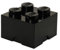 Lego Storage Brick 4, Plastik, schwarz, M