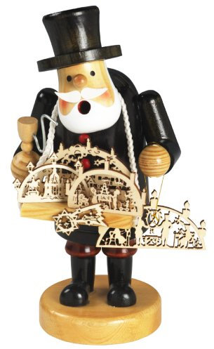 Unbekannt Räuchermännchen, Rauchfigur, Motiv: Schwibbogenhändler, Höhe: ca. 19 cm, Material: Keramik