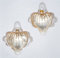 2 TLG. Glas-Herzen Set in Ice Champagner Gold Regen - Christbaumkugeln - Weihnachtsschmuck-Christbaumschmuck