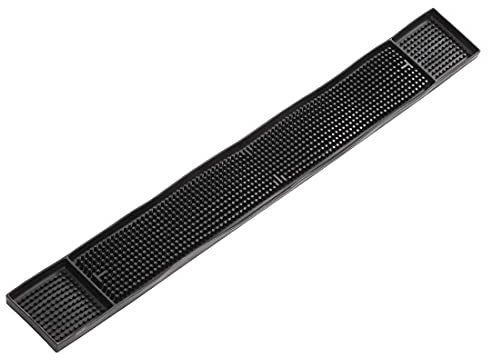 Olympia Gummimatte C174 für Bars 670 x 80 mm, Schwarz, rutschfest, Tropffangmatte für Bars, zum Abtropfen von Geschirr, für Hausbars, Kneipen, Restaurants