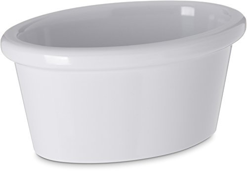Carlisle S31002 Melamine Smooth Oval Ramekin, 2 oz., White