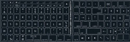 Sticker Autocollant AZERTY Clavier Mac Français Fond Noir 11 * 13