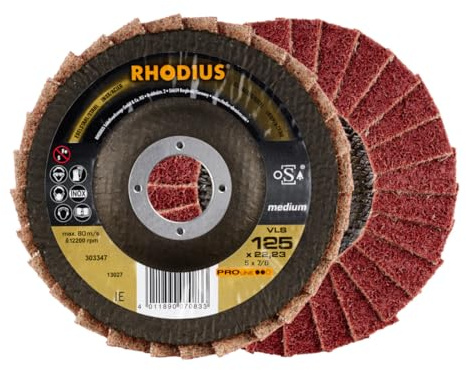 RHODIUS PROline VLS Vliesfächerschleifscheibe 125 x 22,23 mm medium 10 Stk