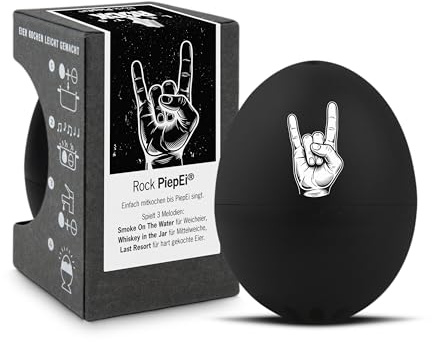 Brainstream A000931 Temporizador para Huevos, Negro, Rock PiepEi