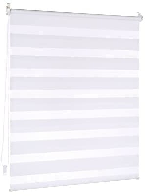 Victoria M. Doppelrollo Klemmfix ohne Bohren, 100 x 230cm (BxH) Weiß, Rollo Fensterrollo lichtdurchlässig & verdunkelnd,Duo-Rollo Klemmmontage Zebrarollo für Fenster & Türen