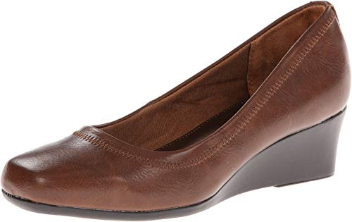 LifeStride Women's Groovy Wedge Pump, darktan, 9.5 W US
