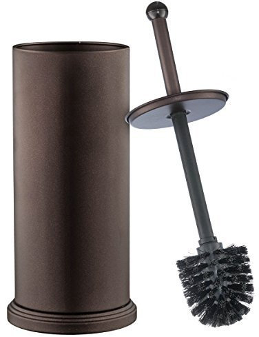 Heim-it Men's Start-It Toilet Cleaner Set, Bronze Toilet Brush for Large Bowl and Holder with Lid