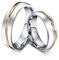 ANAZOZ Edelstahlringe Partnerring, Bandring Herren 6mm Größe 67 (21.3) Silberring mit Goldrille