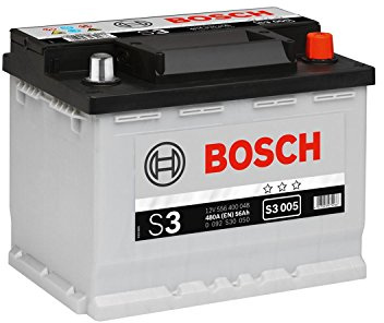 Bosch Automotive Battery 12 V 56 Ah 480 A 005 S3 Paquete de 1 unidad