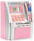 YaBao Pounds Version Electronic ATM Savings Bank Digital Piggy Money Bank Machine,Electronic Cash Box with Debit Card,Password Login,Voice Prompt,Coin Recognition,Targets Setting (Silver/Pink)