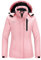 Wantdo Giacca da Sci Impermeabile Giacca da Neve in Pile Warm Giaccone Sport Invernale Cappotto da Passeggio all'Aperto Sport Donna Rosa XL