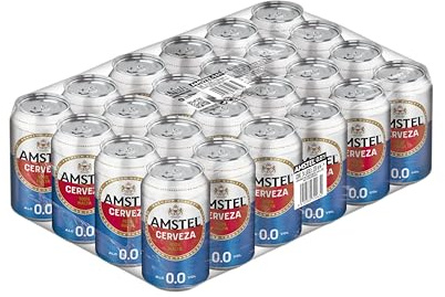 Amstel 00 Cerveza Lager Sin Alcohol Pack Latas, 24 x 33cl