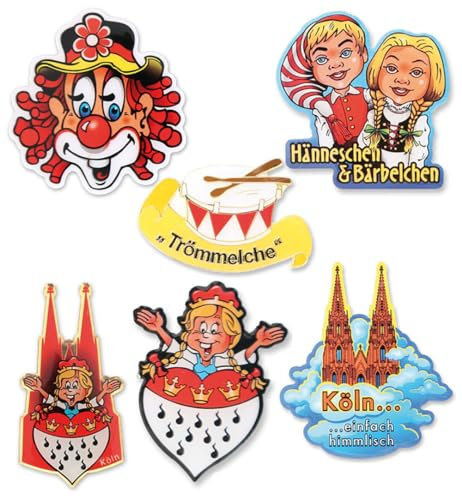 KarnevalsTeufel.de I Love Köln Anstecker 6 Motive Accessoire (Trömmelche)