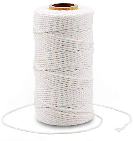 G2PLUS White String, Cotton Bakers Twine, 328 Feet 2MM Natural White Cotton String for Crafts, Gift Wrapping Twine, Home Decor, Gift Packaging