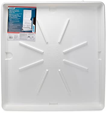 Camco Stackable Washing Machine Drain Pan | Great for Apartment-Sized Washers or Stackable Units | Protects Floors from Leaks & Measures 28-Inches x 30-Inches | Crafted of Heavy-Duty Plastic (21006)