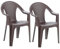 FineHome 2er Set Gartenstühle Stapelstuhl Gartenstuhl Bistrostuhl Gartensessel stapelbar Rattan-Optik Balkonmöbel Kunststoff Mokka