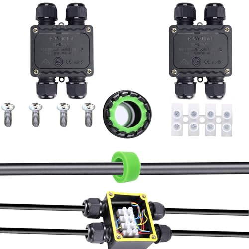 CTRICALVER IP68 Boîte de jonction étanche/ 4 voies connecteurs de câble /M25 presse-étoupe/Ø 9mm-12mm Boîte de jonction de câble de type H