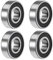 sourcing map 4 Stück 6204-2RS Rillenkugellager 20mm x 47mm x 14mm Doppelt versiegelt Chromstahl Z2