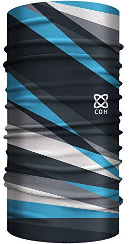 Club of Heroes Dynamic Bandana, nahtloses Multifunktionstuch 25 x 50 cm aus weicher Mikrofaser/atmungsaktiv Schlauchschal Halstuch Mundschutz Schal Tuch/Sport Laufen Joggen (Blau Grau)