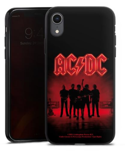 Silikon Hülle kompatibel mit Apple iPhone Xr Case schwarz Handyhülle ACDC Offizielles Lizenzprodukt Band