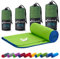 Fit-Flip Mikrofaser Handtuch - kompakt, leicht und schnelltrocknend - Microfaser Handtücher - als Reisehandtuch, Sporthandtuch, Strandtuch und Badetuch groß (50x110cm, Grün mit Dunkelblauen Rand)