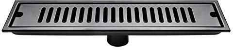 Duschrinne Edelstahl Ablaufrinne, Bodenablauf dusche Duschablauf sehr flach Duschabfluss Duschablaufrinne Duschrinne für Küche, Bad, Dusche, Garage und Keller, Schwarz ( Size : 100cm( 40 inch) )