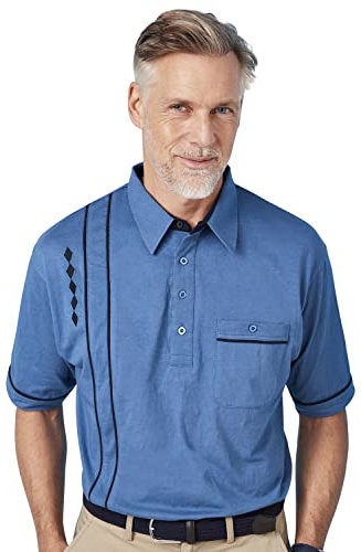 Chums Men's Short Sleeve 2 Piece Collar Embroidered Top Airforce 46-48