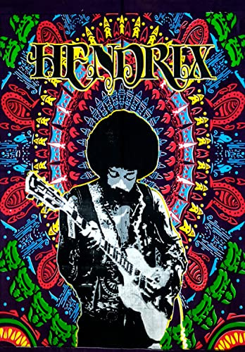 ICC Jimi Hendrix Gitarre Poster Wandbehang Trippy Wandteppiche 76,2 x 101,6 cm Jimmie Hendrix Rock Legende Musik Tapisserie Jimmy Bohemian Dekoration Psychedelic Hippie Groß Vintage Decor (Violett)