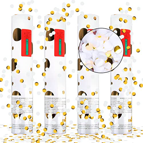 Konfettikanonen Set, XiXiRan 4Pcs Konfetti Popper Hochzeit, Party Popper Geburtstag, Konfettikanonen Hochzeit Set, Confetti Cannons, Konfetti Bombe, Konfetti Shooter, Party Konfettikanone
