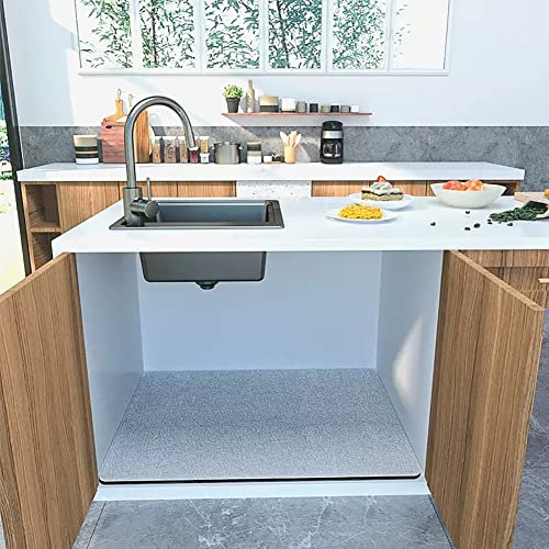 Z·Bling Unter der Spüle Matte 50x60cm,Spülbecken Schrank Organizer Abtropfmatte Schrankmatte Spülenschrank Schutz wasserdichte Wasserschutzmatte