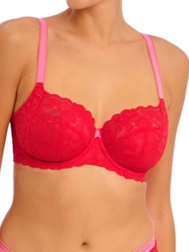 Freya Women's Offbeat Underwire Side Support Bra Full Coverage, Opaque, Chilli Red, 34E