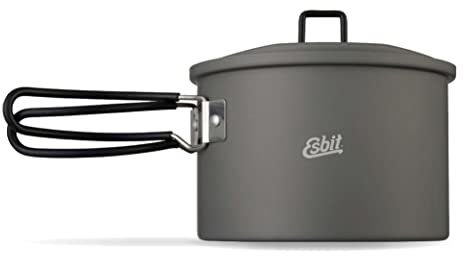 Esbit Outdoor Kochtopf 1600 ml - Camping Topf aus hartanodisiertem Aluminium - inkl. Deckel mit praktischer Aufhängung
